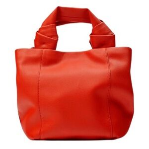 Zara Faux Leather Vibrant Orange Crossbody Bucket Bag